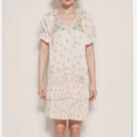 Ulla Johnson Nora Prairie Floral Satin Dress 10 - Picture 6 of 14